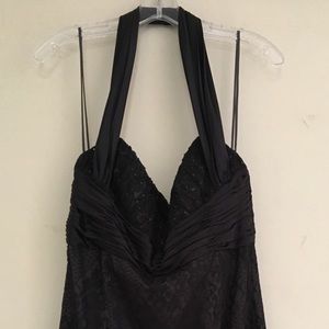 Marc Bouwer black lace cocktail dress.